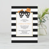 Halloween trouwparen douchen kaart (Staand voorkant)