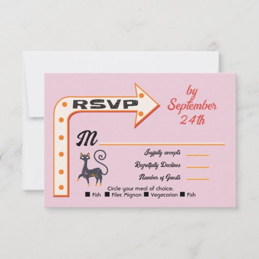 Halloween Trouwpijl teken rsvp reactie kaarten (Voorkant)