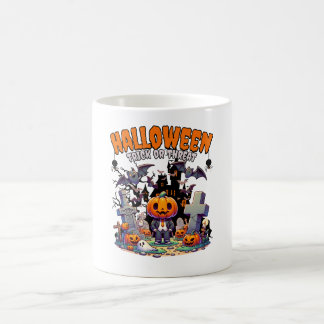 Halloween-truc of bedreiging koffiemok