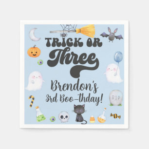 Halloween truc of drie jongen 3e verjaardag servet