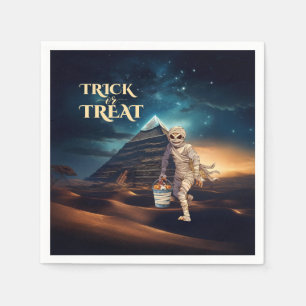 Halloween truc van de behandeling van mummie servet