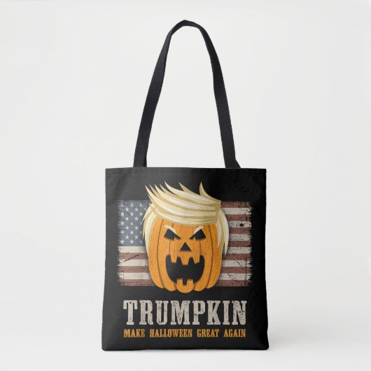 Halloween Trumpkin  Amerikaanse vlag Draagtas (Voorkant)