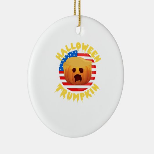 Halloween Trumpkin Funny Pumpkin Parodie Keramisch Ornament (Rechts)