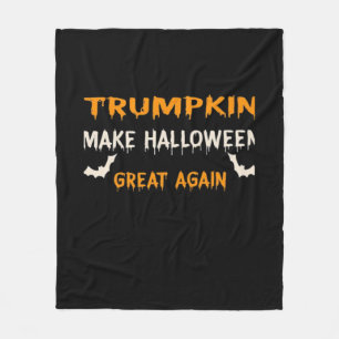 Halloween Trumpkin Grappig Maak Halloween weer gew Fleece Deken