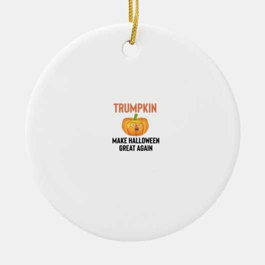 Halloween Trumpkin - Grappige Pompoen Graphic voor Keramisch Ornament (Voorkant)