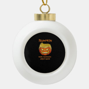 Halloween Trumpkin Klassiek Grappig Keramische Bal Ornament