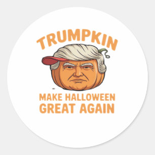 Halloween Trumpkin – Spooky Parodie Quote voor Hal Ronde Sticker