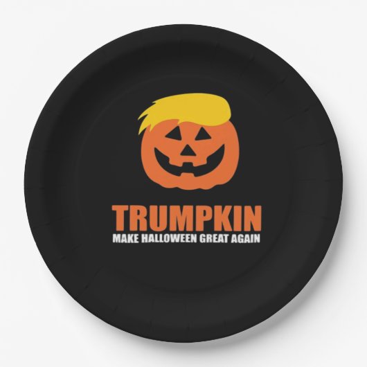 Halloween Trumpkin V2 Papieren Bordje (Voorkant)