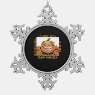 Halloween - Trumpkin Verkiezingsklassieker Tin Sneeuwvlok Ornament