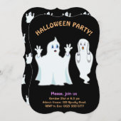 Halloween Trumpy & Munchy Ghosts Invitation Kaart (Voorkant / Achterkant)