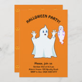Halloween Trumpy & Munchy Ghosts Invitation Kaart (Voorkant / Achterkant)