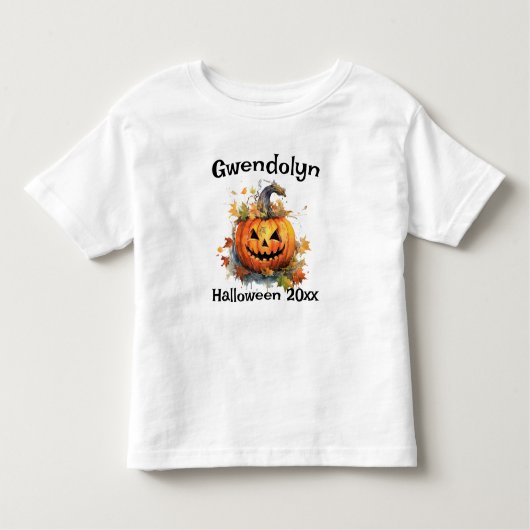 Halloween Tshirt Jack-o-lantern Personaliseer (Voorkant)