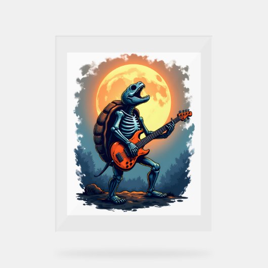 Halloween Turtle Skeleton Rocker Tee pour Music Lo (Recto)
