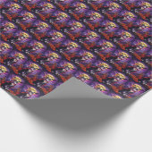 Halloween Tuxedo Cat Vampire Pumpkins eng Cadeaupapier (Hoek)