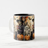 Halloween Tweekleurige Koffiemok (Voorkant links)