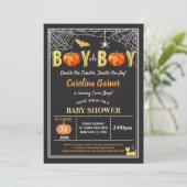 Halloween tweeling, douchepompoen voor baby's Zwar Kaart (Staand voorkant)