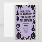 Halloween Twin Baby shower Kaart (Voorkant / Achterkant)