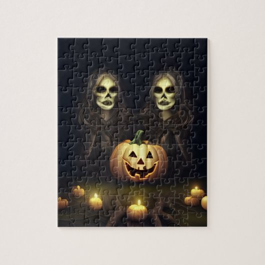 Halloween Twins Jigzaag Puzzle Legpuzzel (Verticaal)