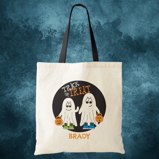 Halloween Two Boy Ghosts Besties Snoep Bag Custom Tote Bag