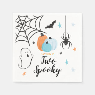 Halloween Two Spooky 2de Verjaardag Blauwe Pompoen Servet