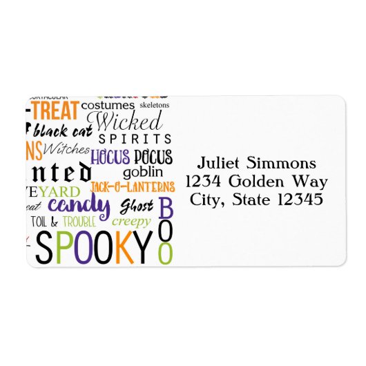 Halloween Typography Fun Party Favor Sticker Label (Devant)