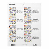 Halloween Typography Fun Party Favor Sticker Label (Feuille entière)