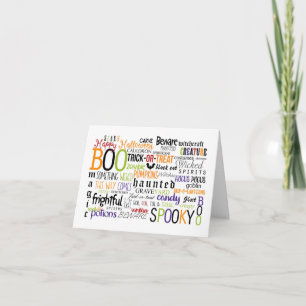 Halloween Typography Wording Fun Cute Card Kaart