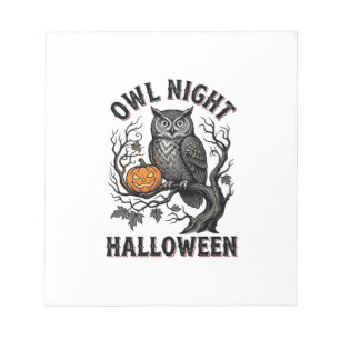 Halloween Uil Shirt Vintage Griezelen Vogel Feest  Notitieblok