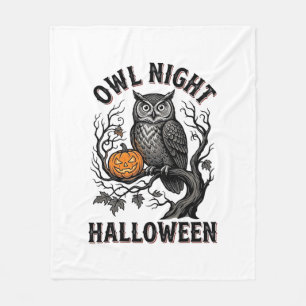 Halloween Uil Shirt Vintage Griezels Vogel Feest D Fleece Deken