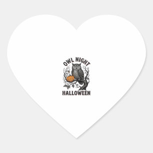 Halloween Uil Shirt Vintage Griezels Vogel Feest D Hart Sticker