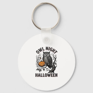 Halloween Uil Shirt Vintage Griezels Vogel Feest D Sleutelhanger