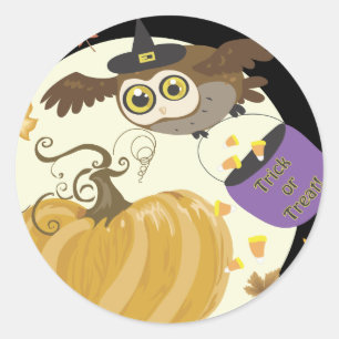 Halloween Uil Trick or treat Stickers