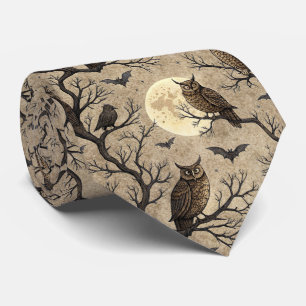  Halloween Uilen & Moon Stropdas