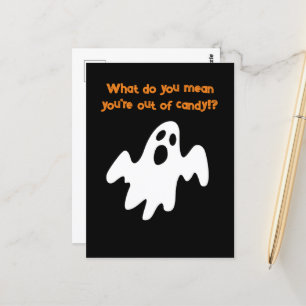 Halloween Uit Snoep Funny Ghost Briefkaart
