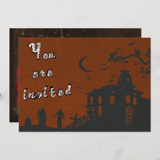 Halloween Uitnodiging (Voorkant / Achterkant)