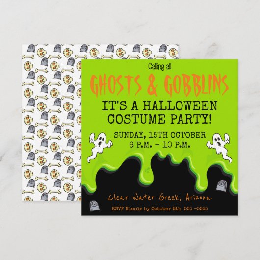 Halloween Uitnodiging (Voorkant / Achterkant)
