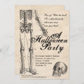 Halloween Uitnodiging de heer Botten Skeleton Part (Voorkant / Achterkant)