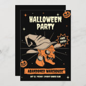 Halloween uitnodiging, Halloween nacht Kaart (Voorkant / Achterkant)