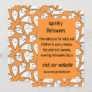 Halloween-uitnodiging met geest kaart