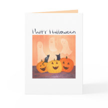 Halloween uitnodiging of groet katten / geesten