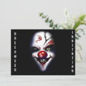 halloween-uitnodiging-schuine clown kaart (Staand voorkant)
