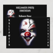 halloween-uitnodiging-schuine clown kaart (Voorkant / Achterkant)