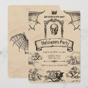  Halloween Uitnodiging: Spooky Elegance Kaart