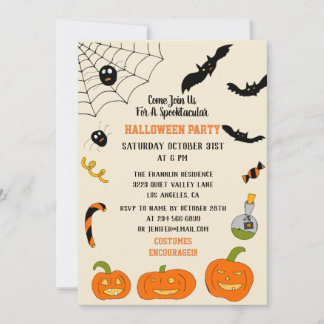 Halloween uitnodiging voor kinderen en volwassenen