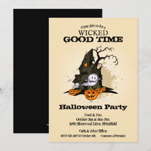 Halloween-uitnodigingen voor het gehakt huis