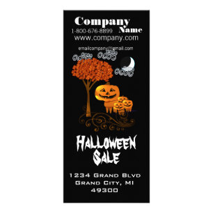 Halloween uitverkoop statiskaart reclamekaart