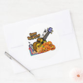 Halloween Ukulele Ronde Sticker (Envelop)