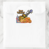 Halloween Ukulele Ronde Sticker (Tas)