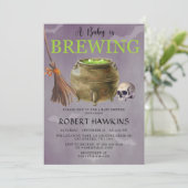 Halloween Un bébé brasse Baby shower Invitation (Debout devant)