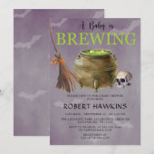 Halloween Un bébé brasse Baby shower Invitation (Devant / Derrière)